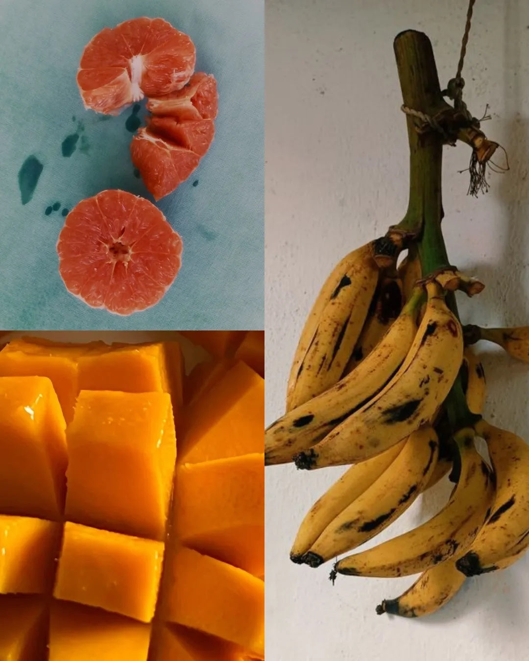 Caramelised plantain, mango & cara orange